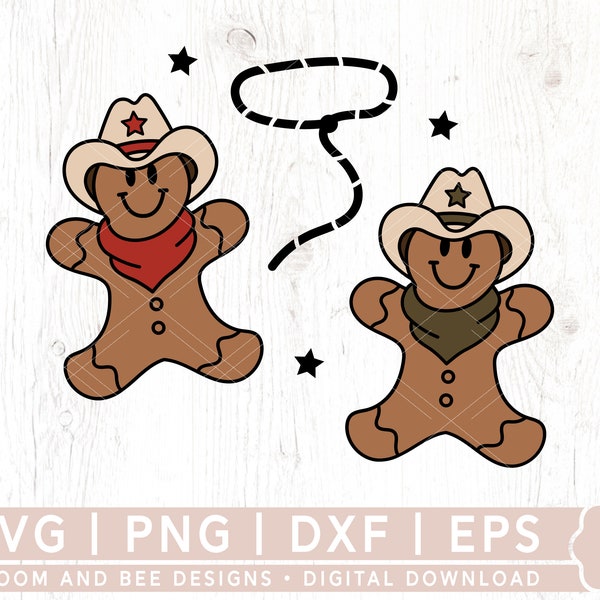 Gingerbread Cowboy Svg, Png, Christmas Svg, Gingerbread Man Svg, Cowboy Christmas Svg, Funny Christmas Svg, Christmas Decor Svg Cut File
