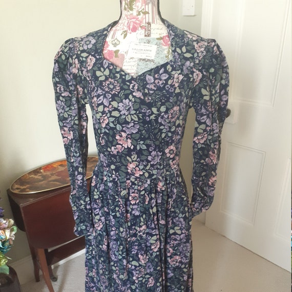 Laura Ashley Courderoy Prairie Dress with leg-of-m