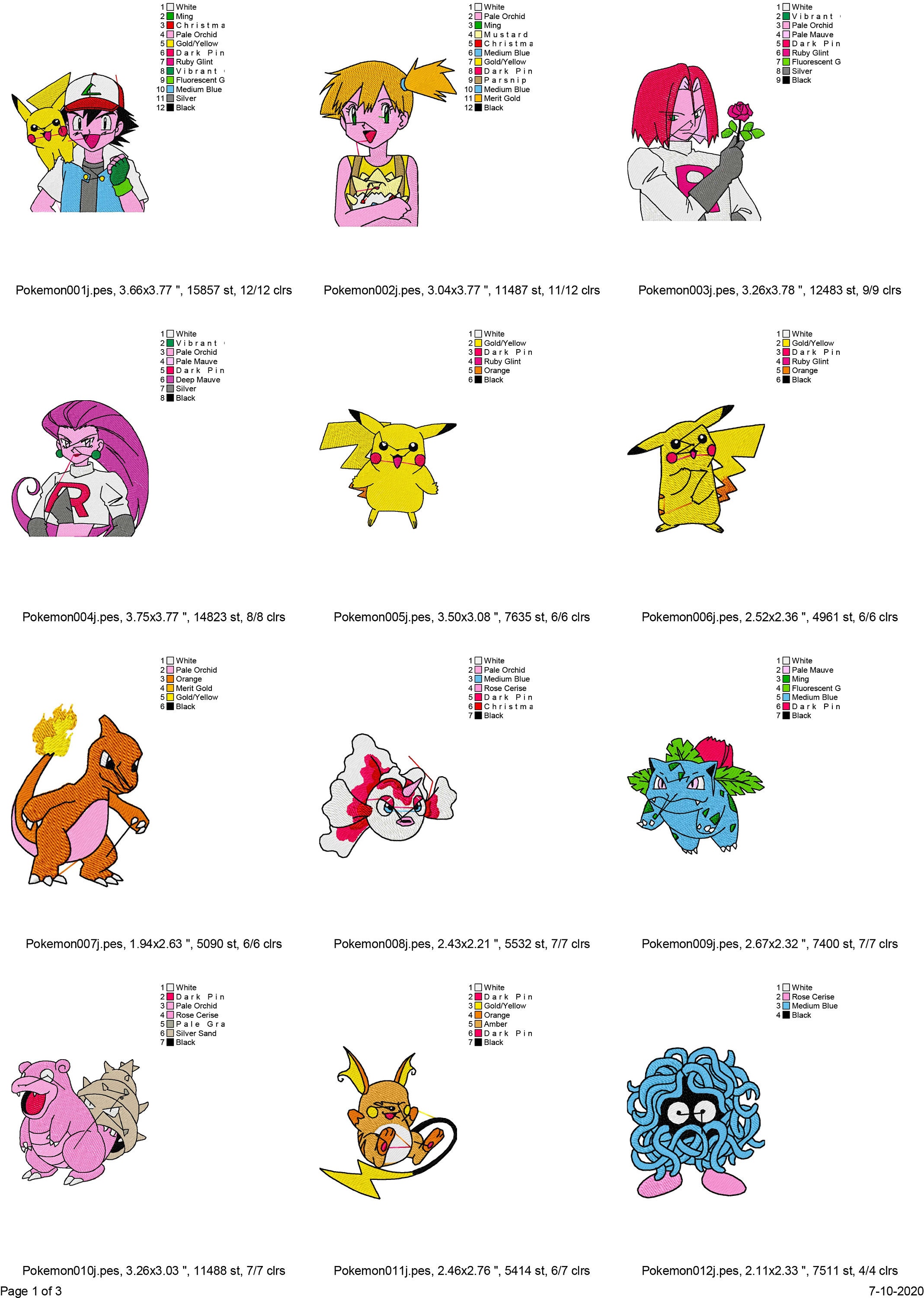35 Pokémon Machine Embroidery Designs Pokemon Embroidery Etsy Australia
