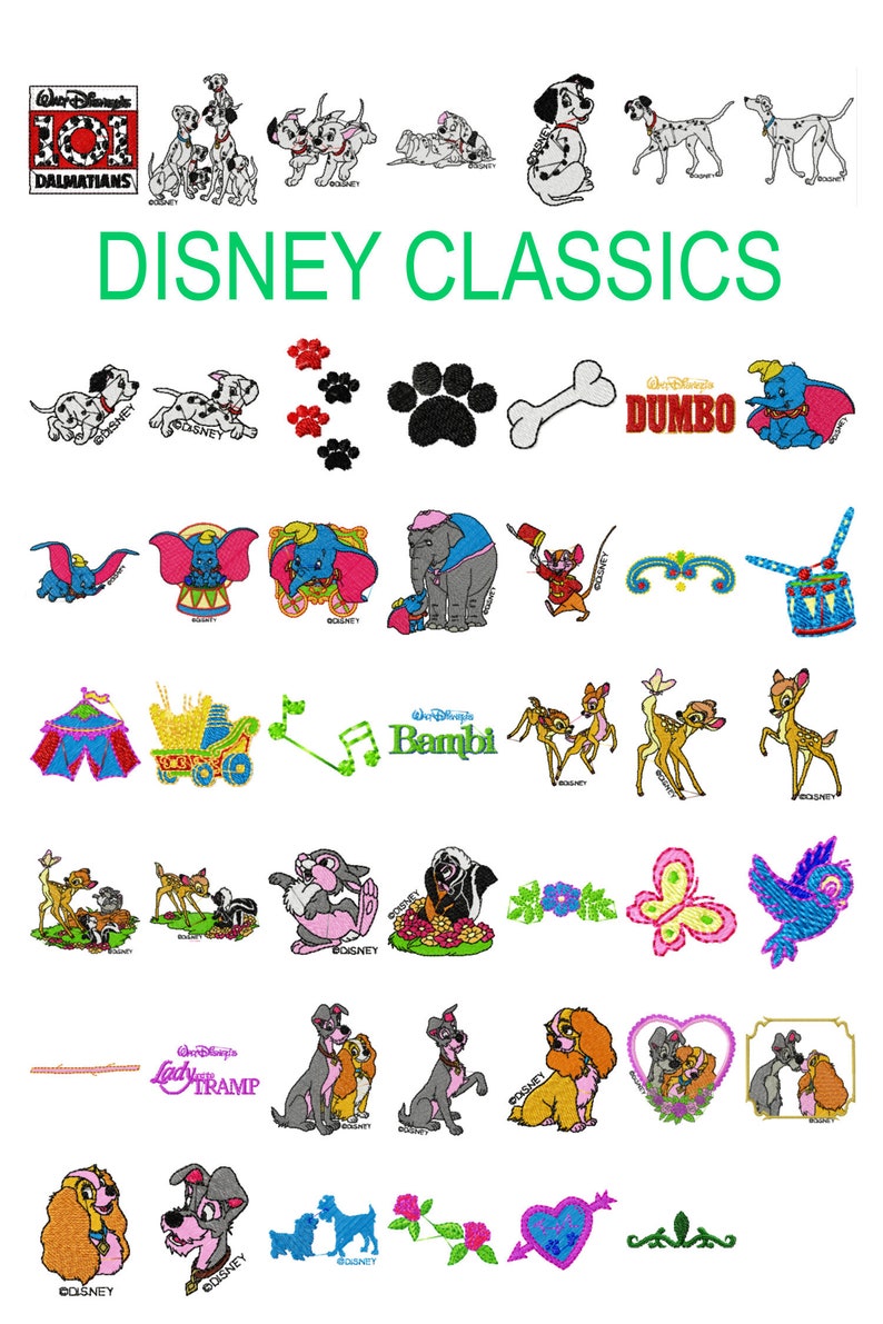48 Disney Machine Embroidery Designs Dumbo Embroidery Disney Etsy UK