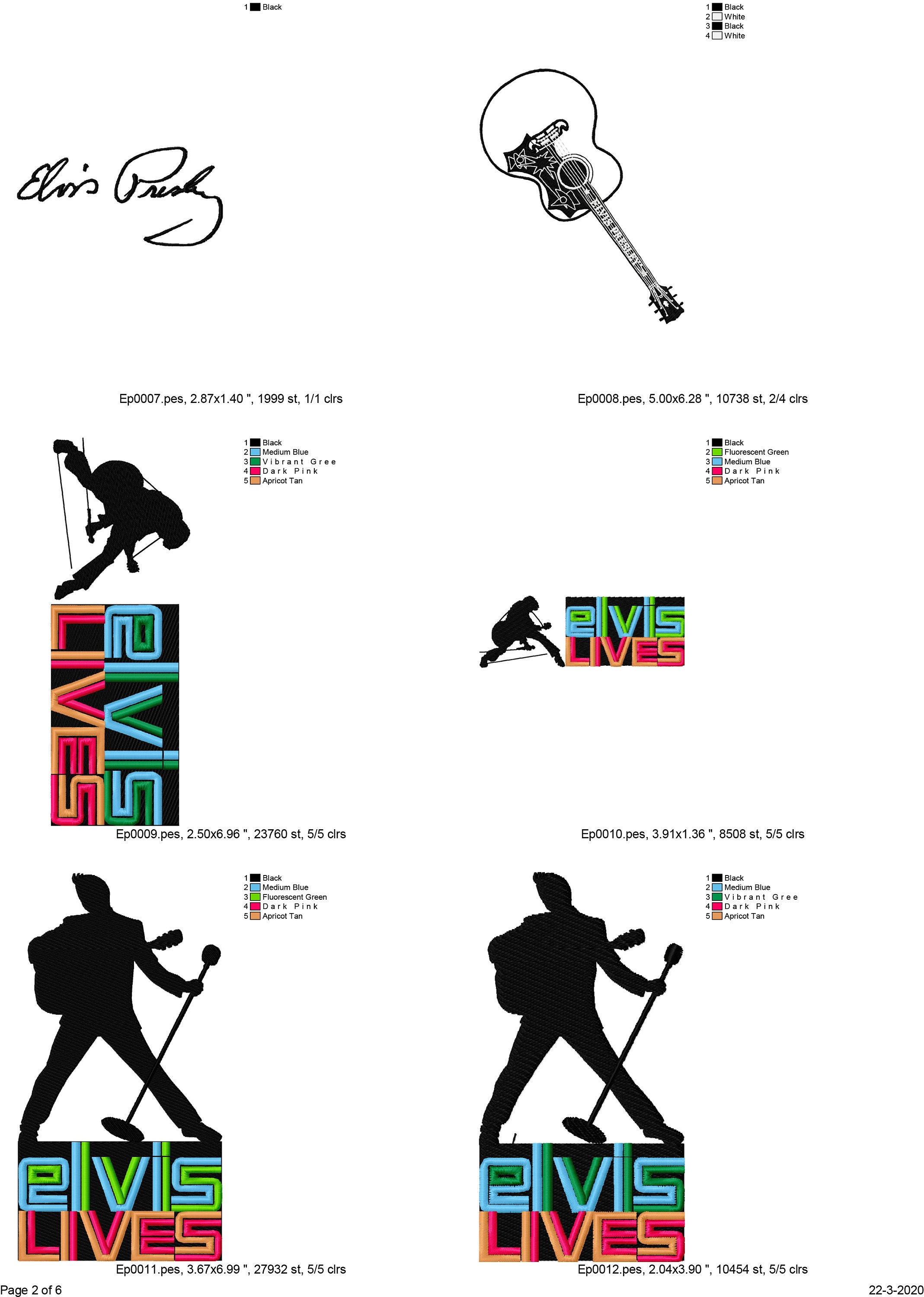 32 Elvis Presley Machine Embroidery Designs King of Rock N Etsy