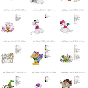 60 Diddle Mouse machine embroidery designs, cartoon mouse patterns, pimboli teddy bear, teddy bear embroidery, diddlina design, childrens image 6