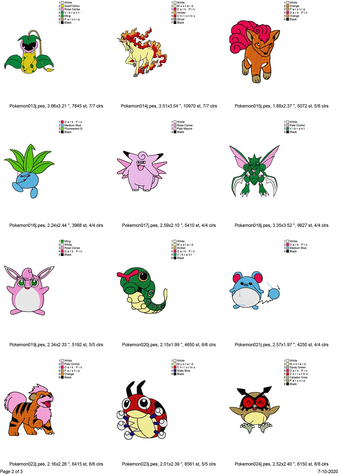35 Pokémon Machine Embroidery Designs Pokemon Embroidery Etsy