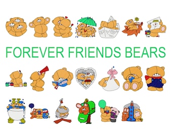 20 Forever Friends Bears machine embroidery designs, teddy bear embroidery, bear embroidery patterns, newborn baby bear, wedding embroidery