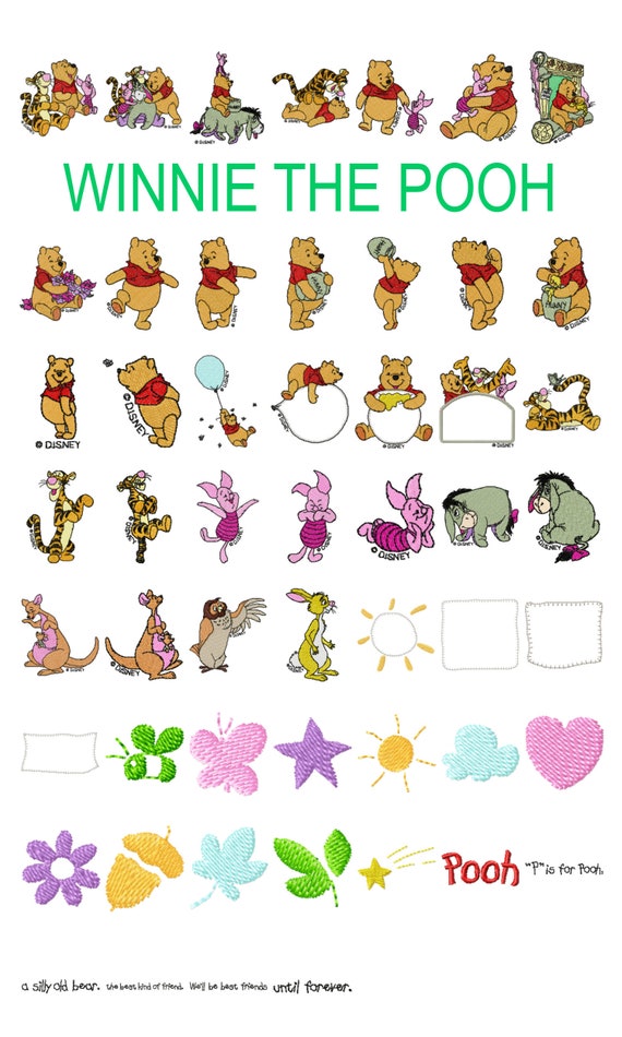 53 disney winnie the pooh machine embroidery designs pooh etsy