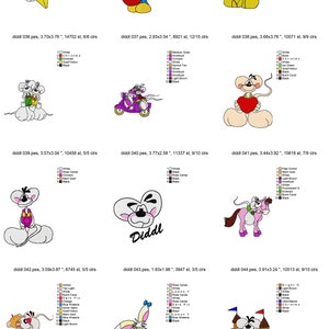 60 Diddle Mouse machine embroidery designs, cartoon mouse patterns, pimboli teddy bear, teddy bear embroidery, diddlina design, childrens image 5