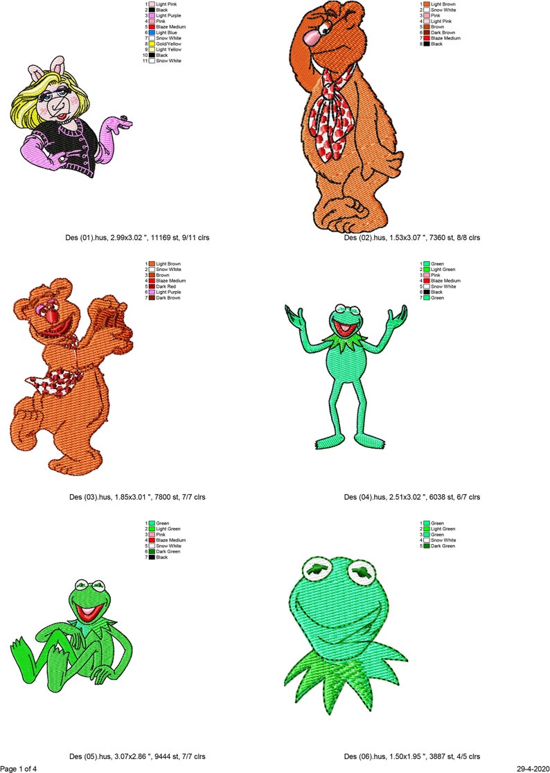 Download 23 Muppets machine embroidery designs kermit the frog | Etsy
