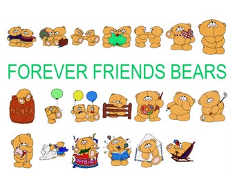 20 Forever Friends Bears machine embroidery designs, teddy bear embroidery, bear embroidery patterns, forever friends embroidery, animal