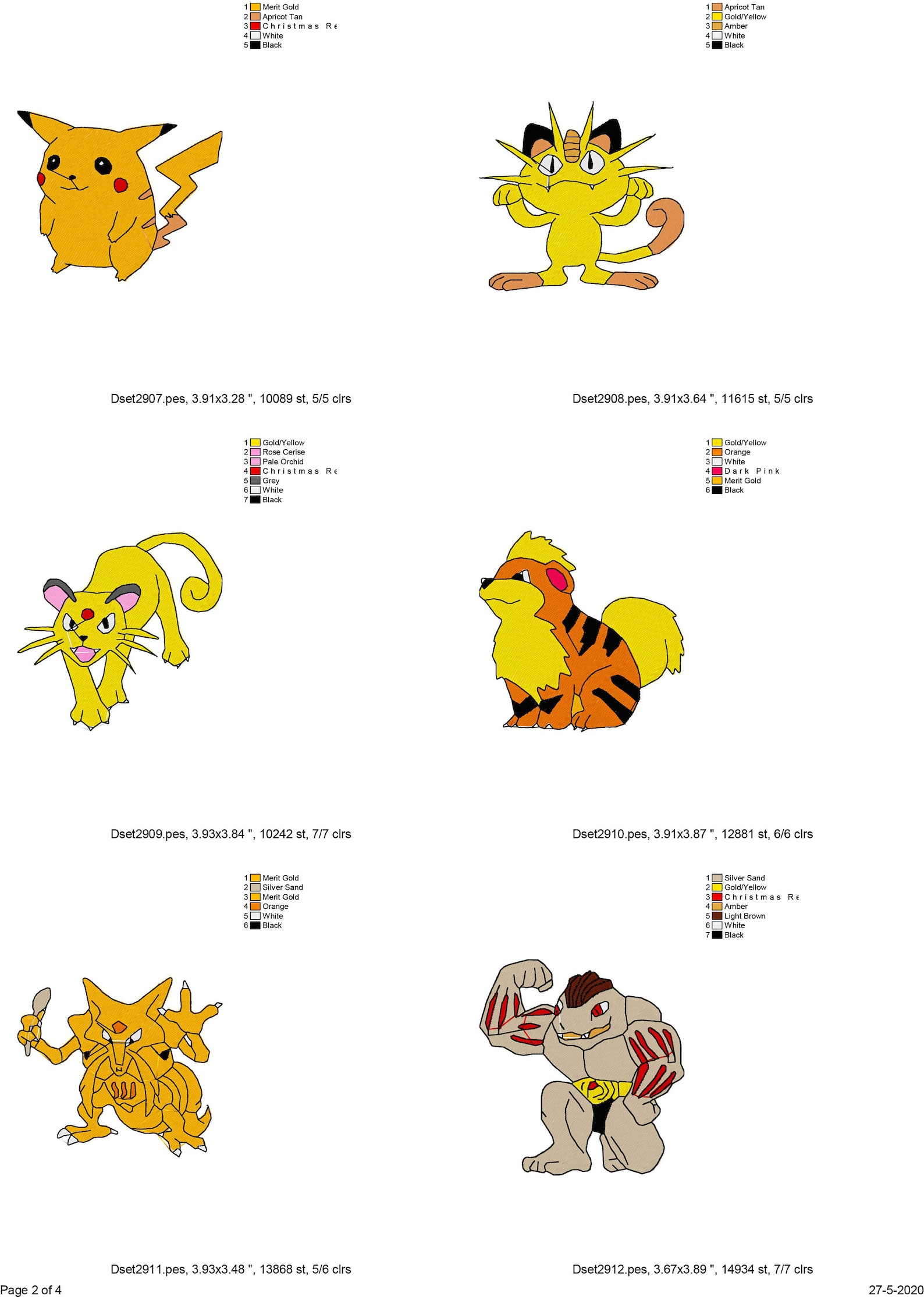 20 Pokémon Machine Embroidery Designs Pokemon Embroidery Etsy