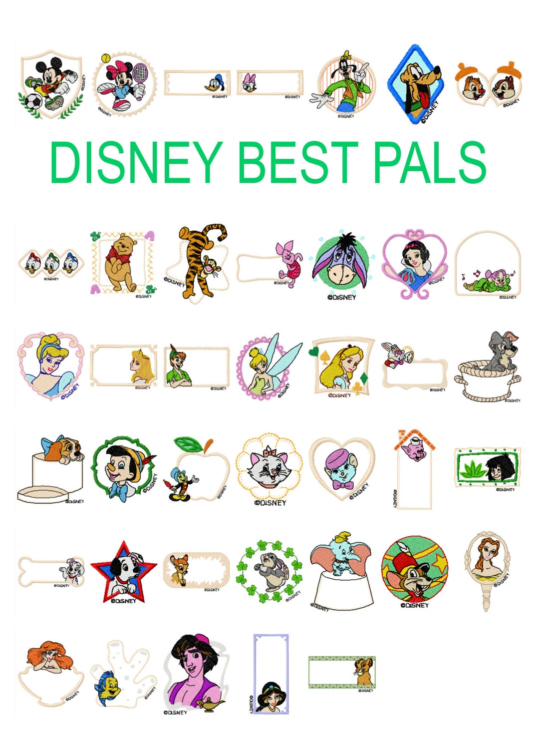 40 Disney Machine Embroidery Designs Disney Embroidery Etsy