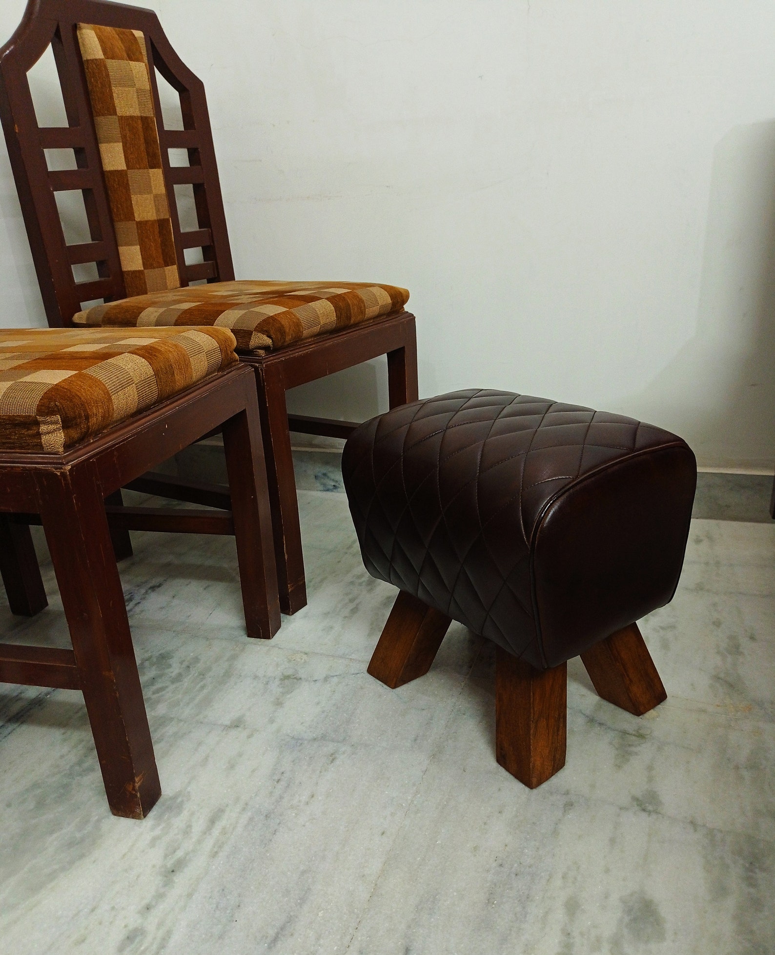 Dark brown Leather footstool Luxury 100 Leather Stool Etsy