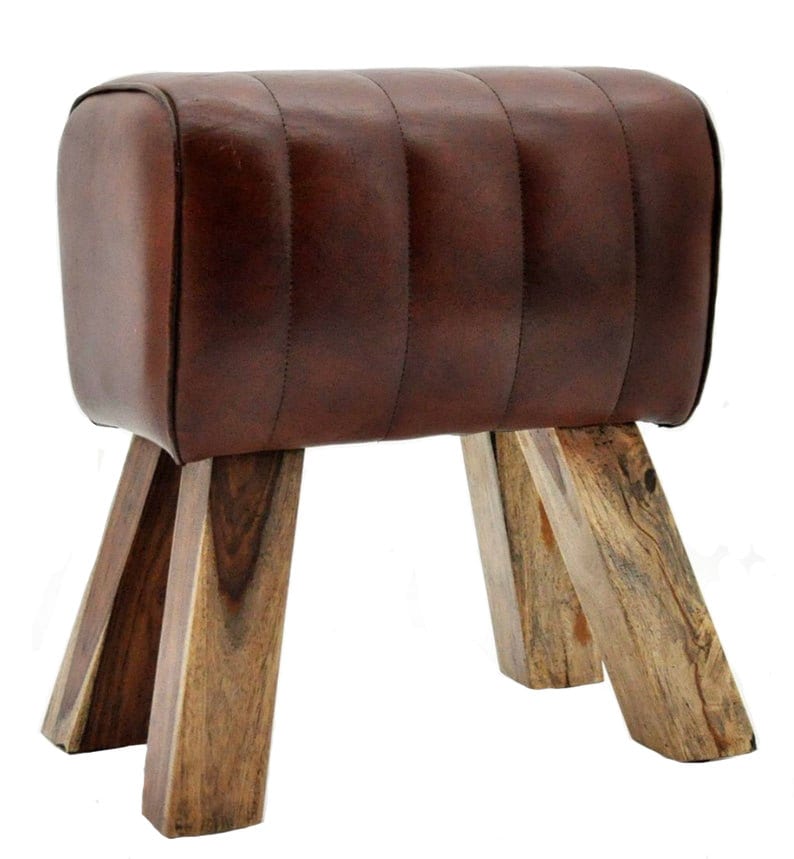 Genuine Vintage Leather Saddle Pommel Horse Stool Footstool Seat 76cm high Genuine Vintage Leather Saddle Pommel Horse Stool Footstool Seat 76cm high