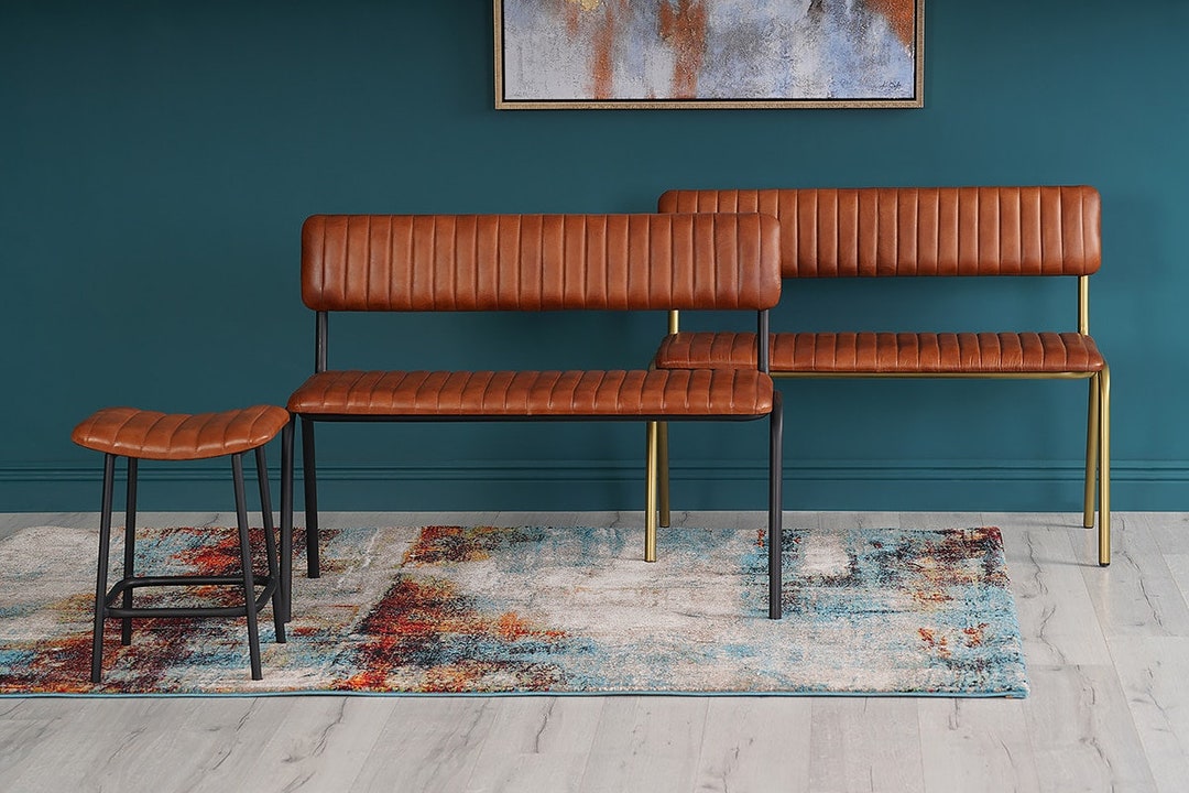 Leather Dinning Bench. Dinning Bench With Back, Dinning Bench With