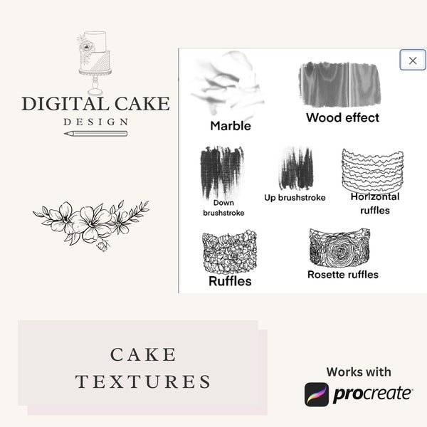 Cake Texture procreate stamps, cake texture brushset , digital cake design, Procreate stamps, Procreate brushset