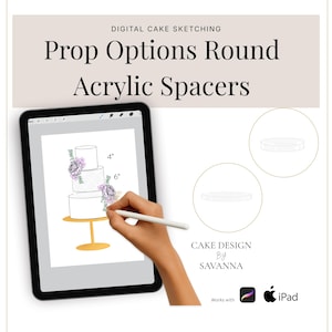 Cake Spacer Cake Sketching Procreate Stamps, Round Acrylic