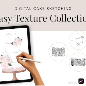 Kuchen Textur Procreate Stamps: Rüschen, Marmor, Holz (Digital Design)