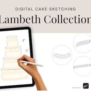 Lambeth Cake Design Stempel & Pinsel: Buttercreme-Paspel (Procreate, digitaler Download)