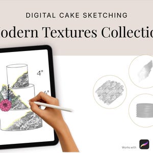 Moderne Kuchen Texturen Stempel Set: Oblaten & Buttercreme (Digitaler Download)