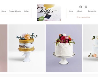 Wix Website template for cake makers, cake website template, wedding cake website