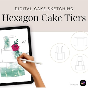 Hexagon Cake Tier Stamps for Procreate (Digital Download)