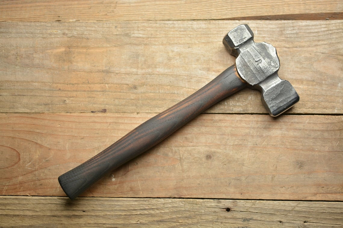 3 lb 1400 g Fullered straight peen hammer hand forged Bine | Etsy