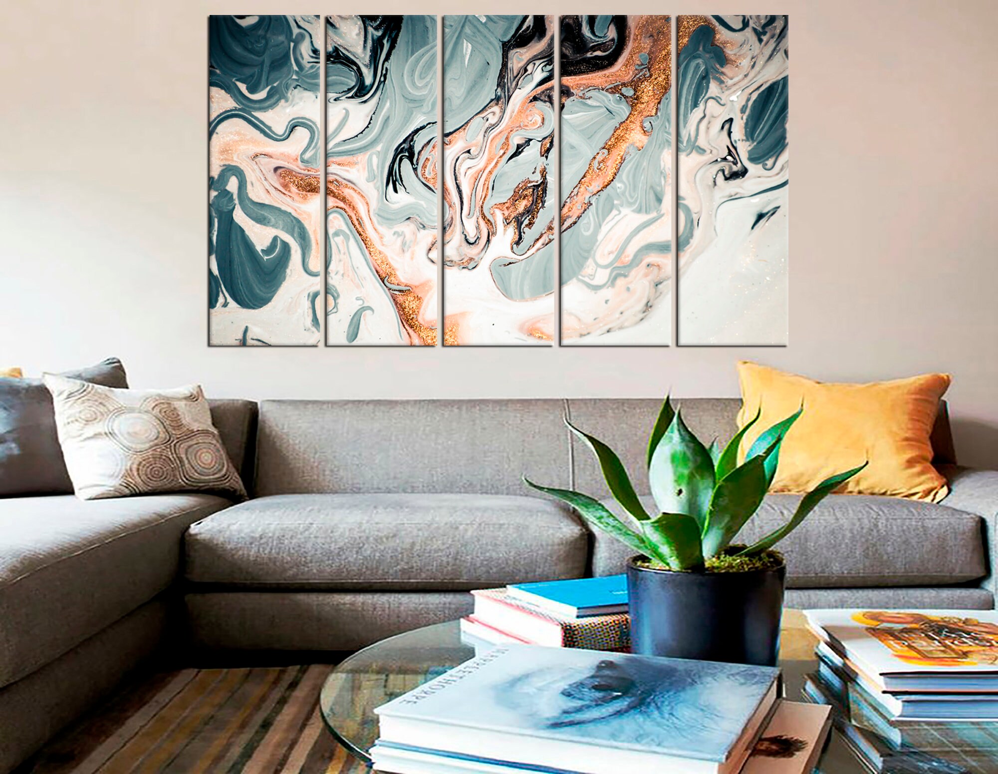 Marble Wall Art Marble Framed Print on Canvas Trendy Wall Etsy