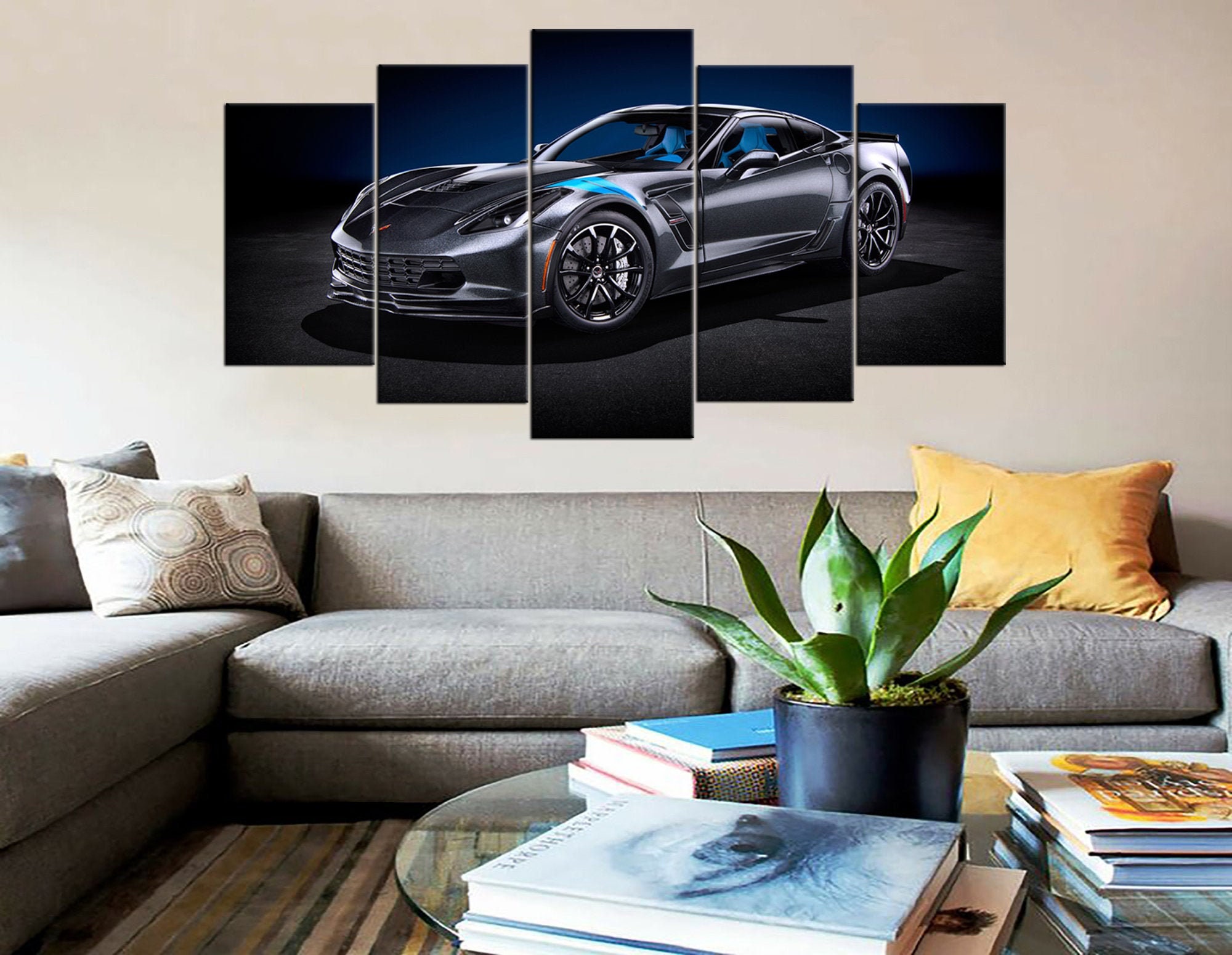 Chevrolet Corvette C7 canvas print Racing Car wall art Etsy