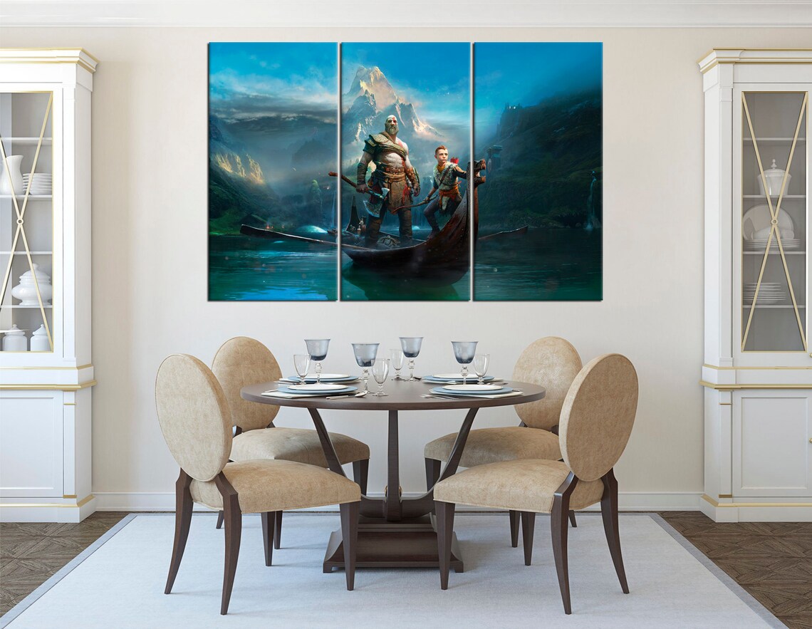 God of War Contemporary Artwork Game Wall Art Decor Video Etsy