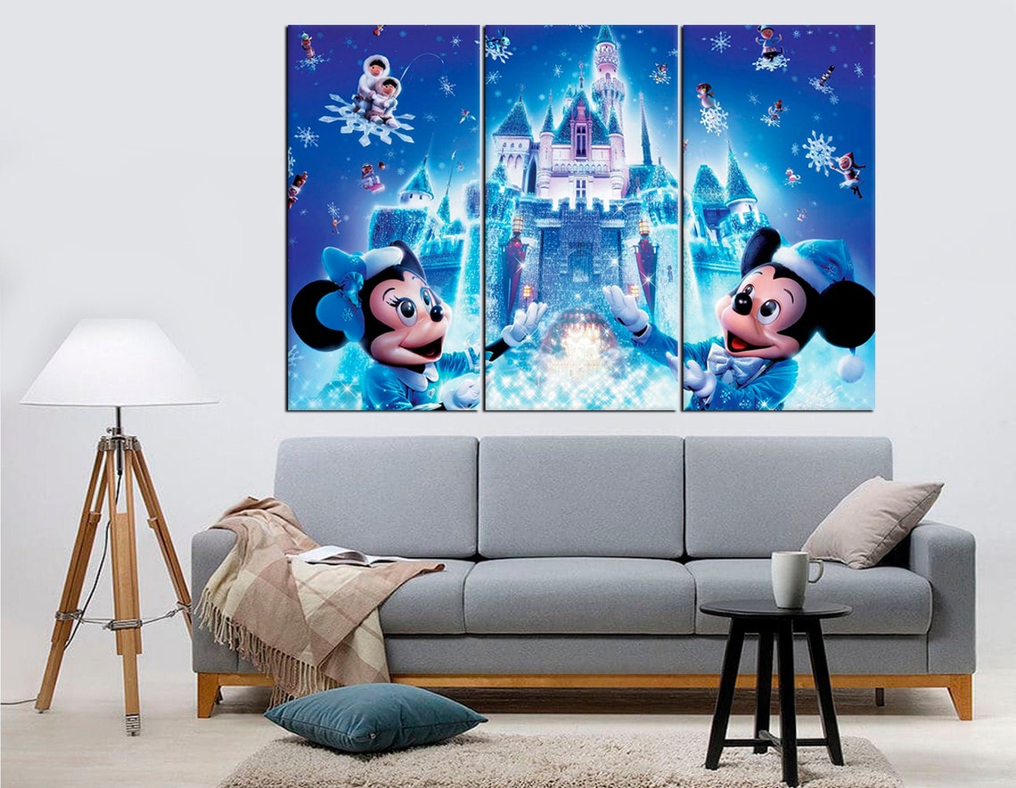 Disney Castle Contemporary Art Kids Room Decor Mickey Etsy
