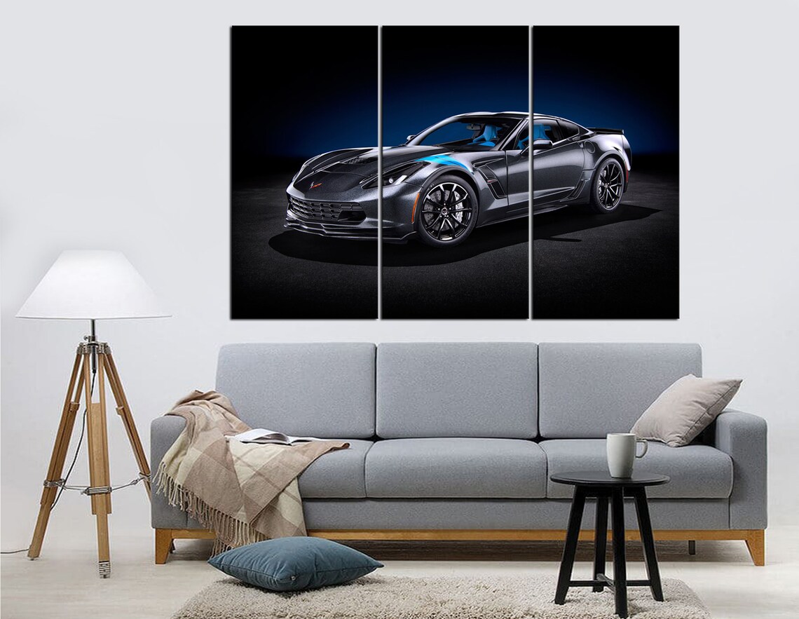Chevrolet Corvette C7 canvas print Racing Car wall art Etsy