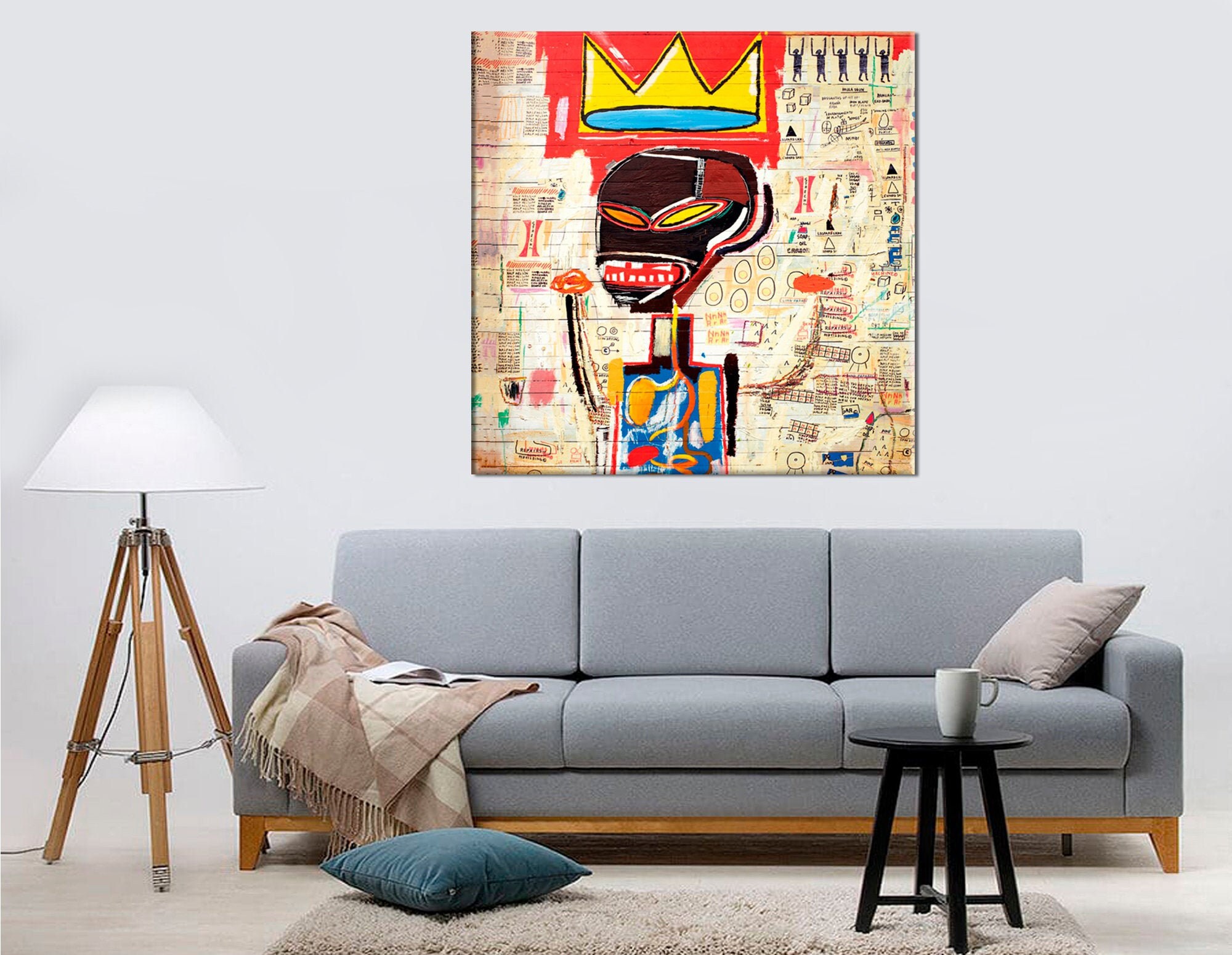 Basquiat Abstract Canvas Art Wall Decor Wild at Heart Framed Etsy