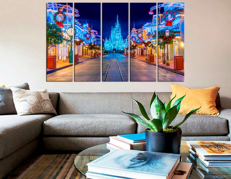 Disneyland Multicolor Artwork Magical Disney World Wall Art Etsy