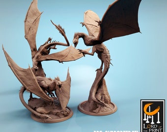 Vouivre Drones 3d printed miniature for Tabletop RPGs|Dungeons and Dragons|DnD|D&D|Pathfinder