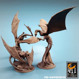 Vouivre Drones 3d printed miniature for Tabletop RPGs|Dungeons and Dragons|DnD|D&D|Pathfinder