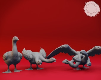 Goose Hydra 3d printed miniature for tabletop RPGs|Dungeons and Dragons|DnD|D&D|Pathfinder