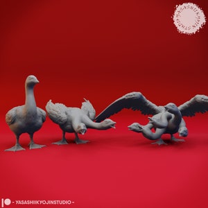 Goose Hydra 3d printed miniature for tabletop RPGs|Dungeons and Dragons|DnD|D&D|Pathfinder