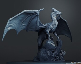 柱に乗ったホワイト・ドラゴン（The White Dragon）D&D・TRPG用