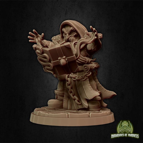 Kamli the summoner, Dwarven Warlock|Sorcerer|Wizard 3d printed miniature for tabletop RPGs|Dungeons and Dragons|DnD|D&D|Pathfinder