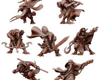 Kenku 3d geprinte miniaturen van Manuel Boria voor tafelblad RPG's| Kerkers en Draken| DnD| D&|Pathfinder