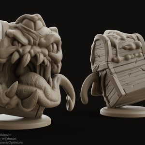 Mimic 3d printed miniatures for tabletop RPGs|Dungeons and Dragons|DnD|D&D|Pathfinder