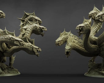 Hydra 3d printed miniature for Tabletop RPGS|Dungeons and Dragons|DnD|D&D|Pathfinder