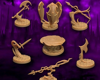 Spiritual Weapons 3d printed miniatures for Tabletop RPGs Dungeons and Dragons|DnD|D&D|Pathfinder