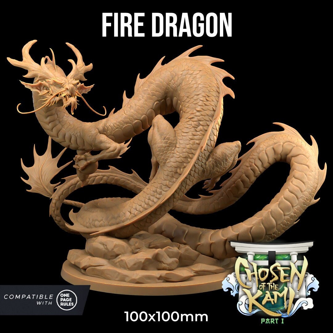 Fire Dragon 3d Printed Miniatures for Tabletop Rpgs Dungeons and ...