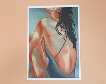 Stampa artistica – illustrazione femminile – &quot;Orange it is&quot;
