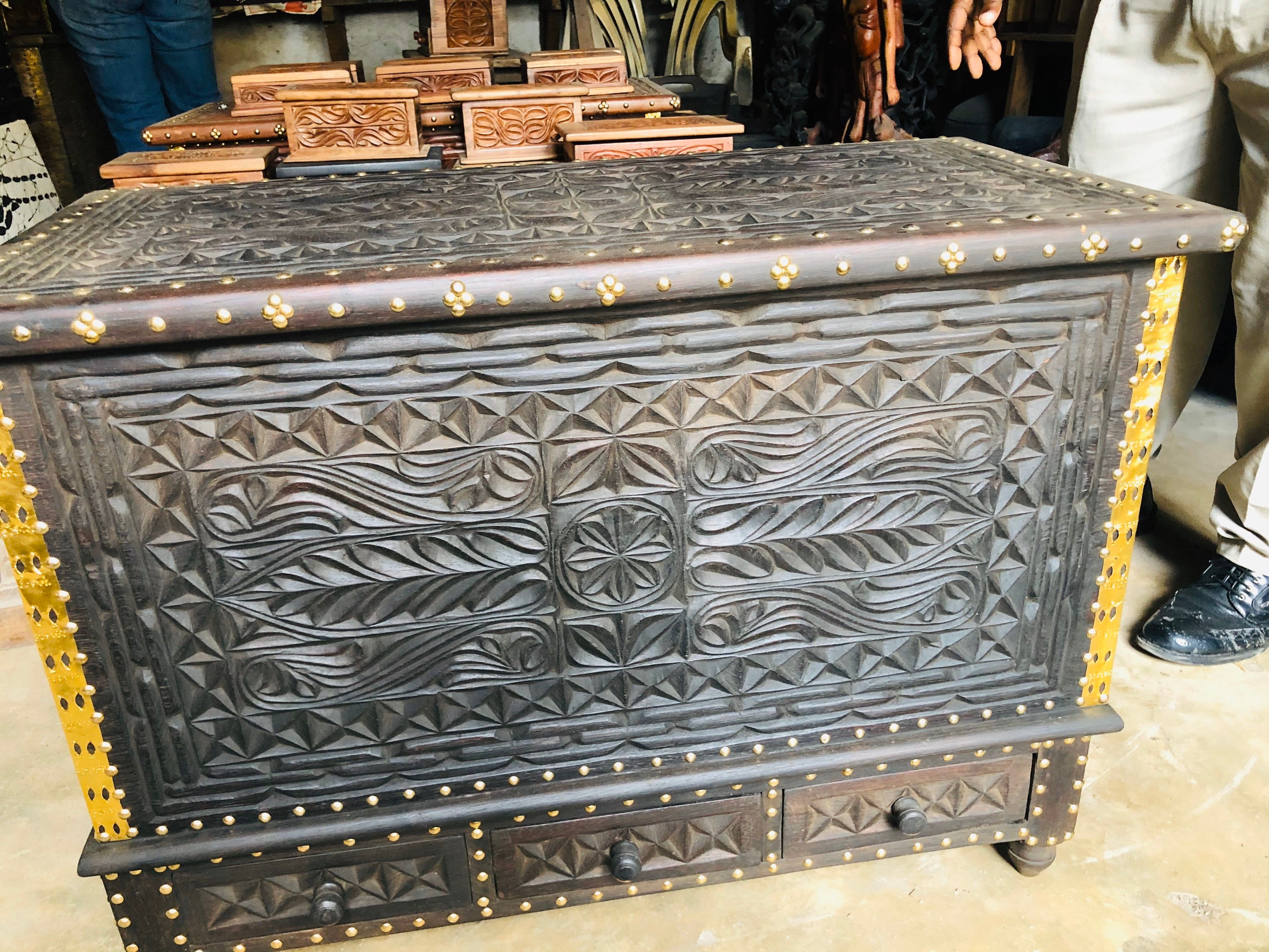Authentic Sultan Zanzibar Handmade African Wooden Chest Etsy