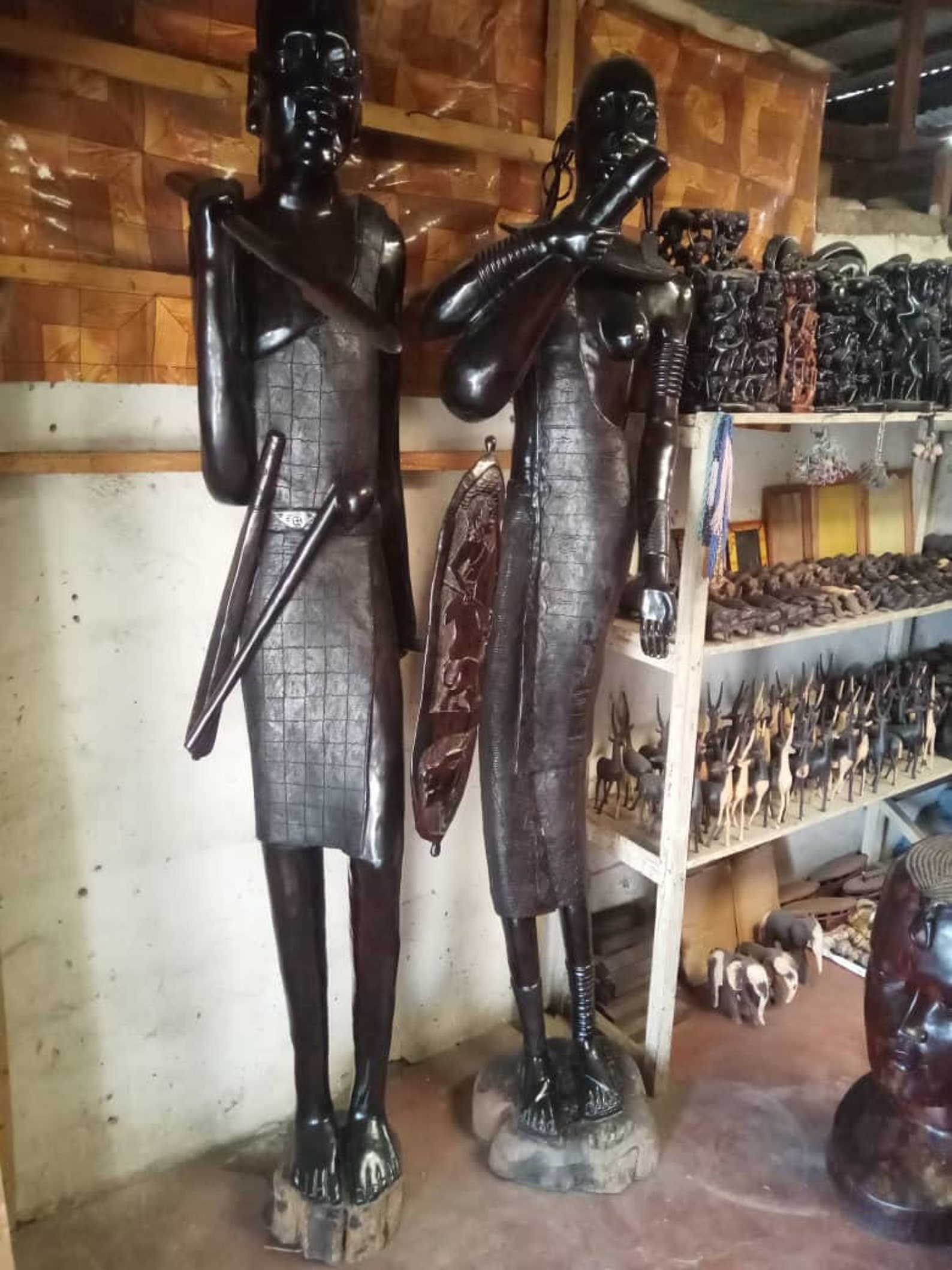Vintage African Maasai Warrior Carved Ebony Wood Sculptures | Etsy