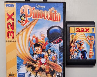 Disney's Pinocchio Enhanced - a custom prototype cartridge & case for Sega 32X