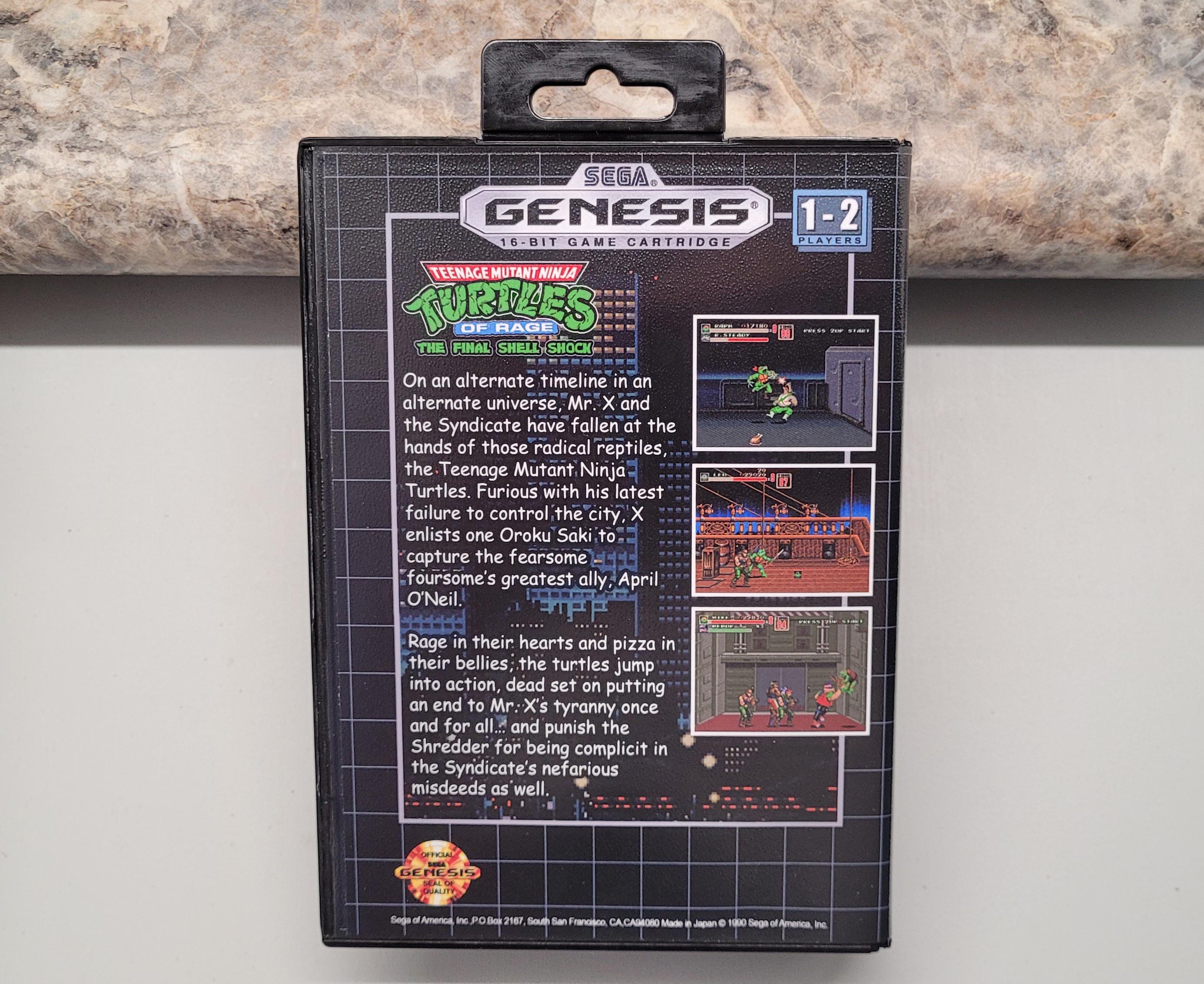 TMNT Rage the Final Shell Shock for Sega Genesis + Case & Artwork