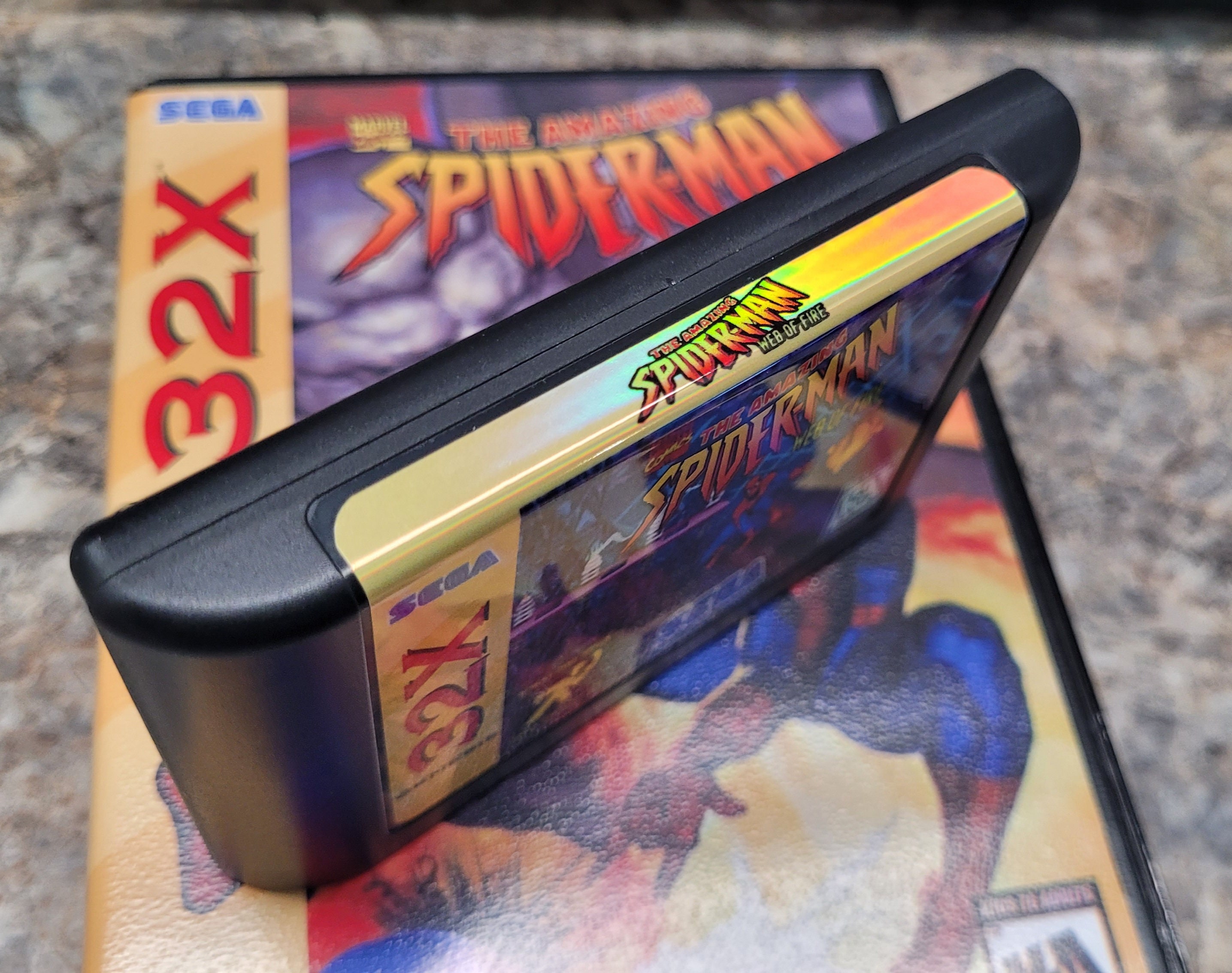 SPIDERMAN - Web of Fire for Sega 32X With HOLOGRAPHIC Label SPIDERMAN - Web of Fire for Sega 32X With HOLOGRAPHIC Label