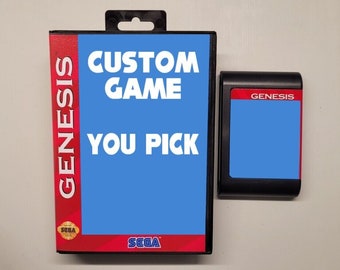 Custom Sega Genesis game cartridge & case - you pick